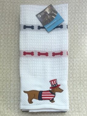 Humane World Patriotic Dachshund Kitchen Towel 3pc Set 18x28 Americana 4th July